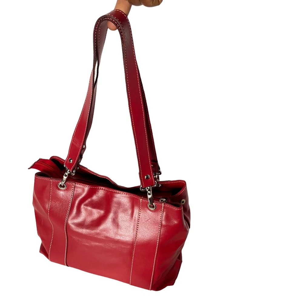Made in Italy red leather handbag (bF)